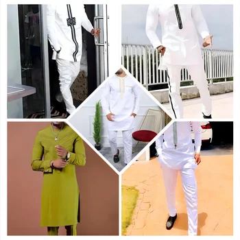 New Dashiki African ethnic men long sleeve T-shirt trousers suit personality printed top standard size banquet event dress S-2XL