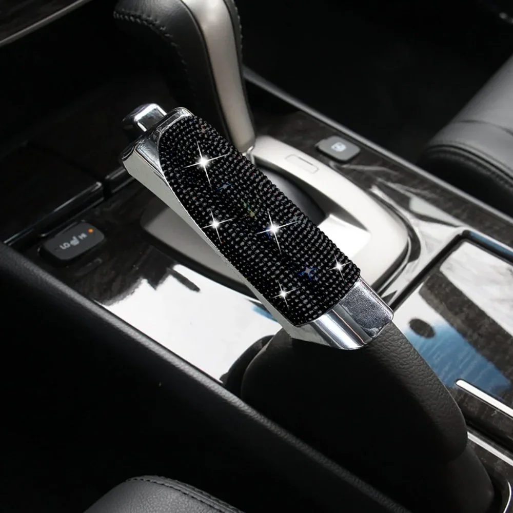 Universal Crystal Car Handbrake Covers Anti-slip Auto Gear Shift Collars Diamond Car Bling Accessories Interior for Woman