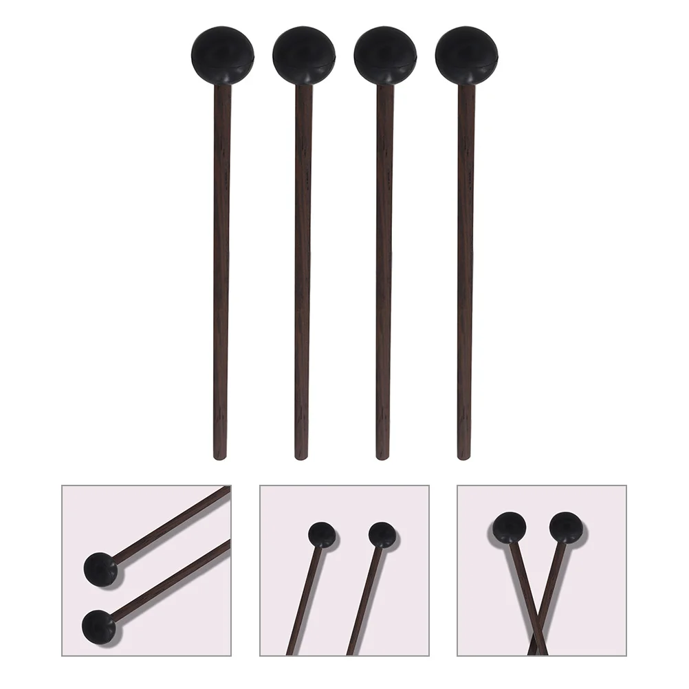 

2 Pairs Ethereal Drum Sticks Handy Feeling Percussion Mallets Instruments Xylophone Rubber Musical Wood Handle