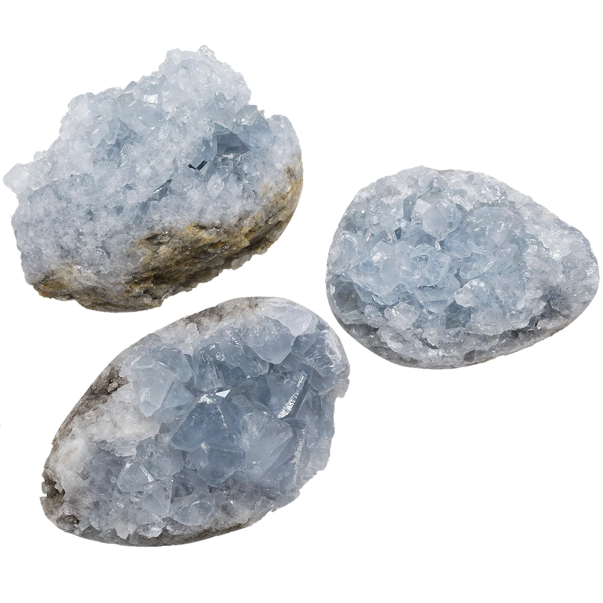 150-220g Natural Rough Celestite Crystal Stone Cluster Mineral Specimen For Home Decoration Office Ornaments