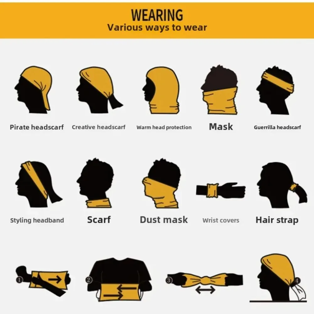 Multifunctional Ice Silk Scarf for Men & Women – Reusable Balaclava, Snood, Face Mask for Camping, Hiking, Motorcycling, Cycling