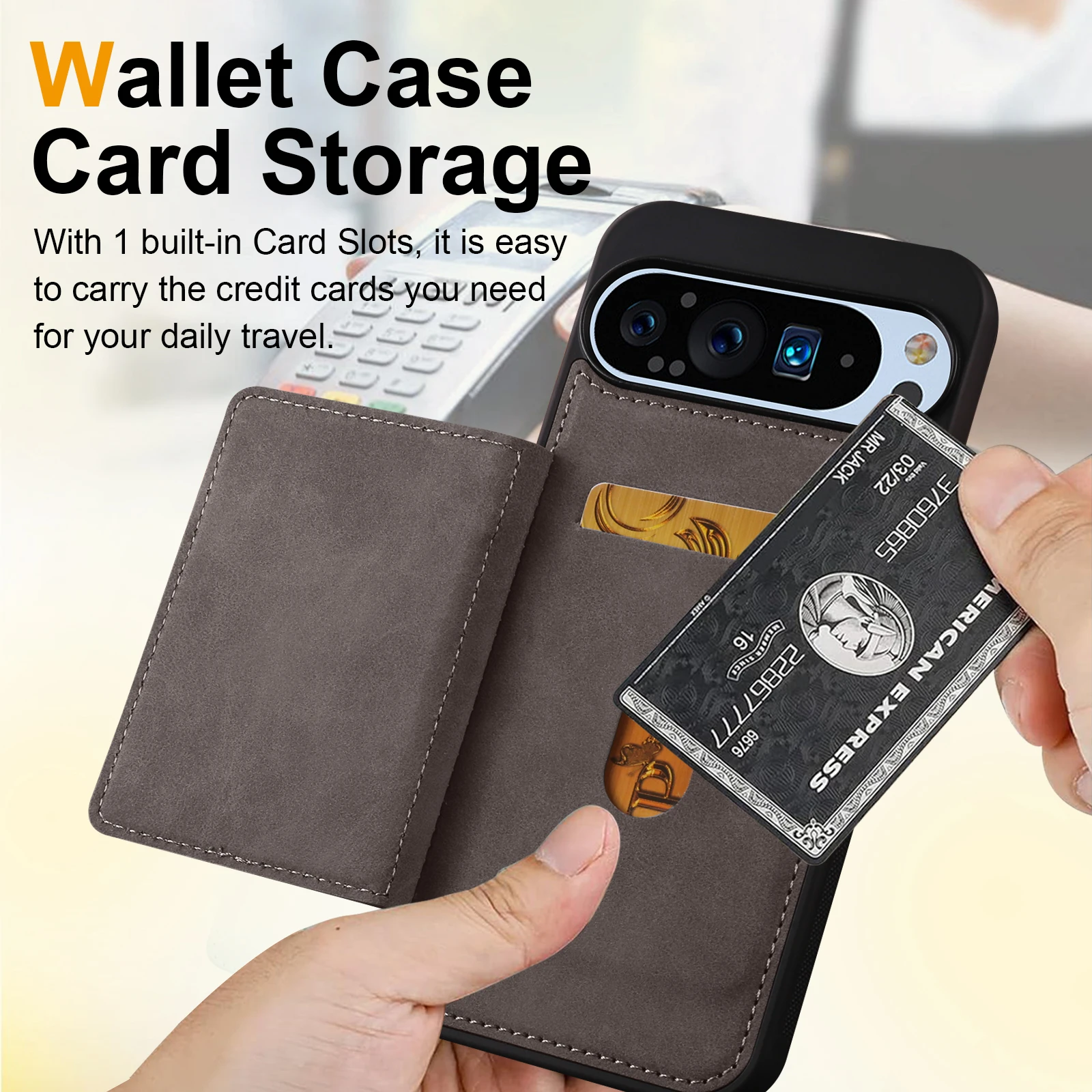 Elegant PU Leather Phone Case with Magnetic Card Slot and Holder
