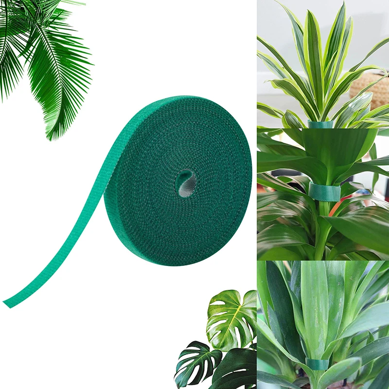 

1 Roll Nylon Plant Ties Reusable Green Garden Plant Bandage Cable Ties Self Adhesive Plant Fastener Tape for Tying Plants