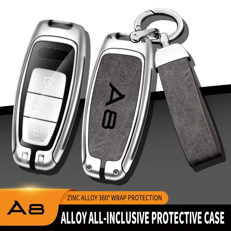 

For AUDI A8 d3 d4 d5 4h 4n 2011-2022 Remote Control Protector Car Accessorie New Fashion Zinc Alloy Car Key Case Cover Shell Fob