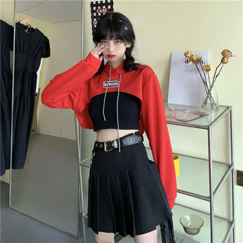 

Summer Dance T-shirt Women Thin Short Dance Dress High Waist Navel Hip-hop T-shirt Jazz Dance Loose Sweatshirt Long Sleeve Top