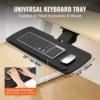 Keyboard Tray Under Desk, Height and Angle Adjustable Ergonomic Keyboard/Mouse Tray Under Desk, Large 25x9.8 inch Slide-out Comp 3