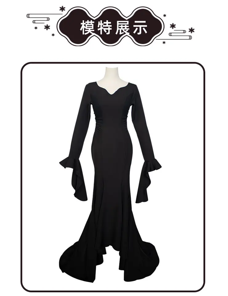 UQJE Women's Morticia Addams Costumes Plus Size Dress