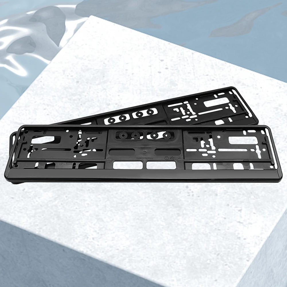 2pcs EU Standard License Plate Holder Bracket Frame Anti-corrosion Waterproof Durable Car Auto Accessory Mount License Plate