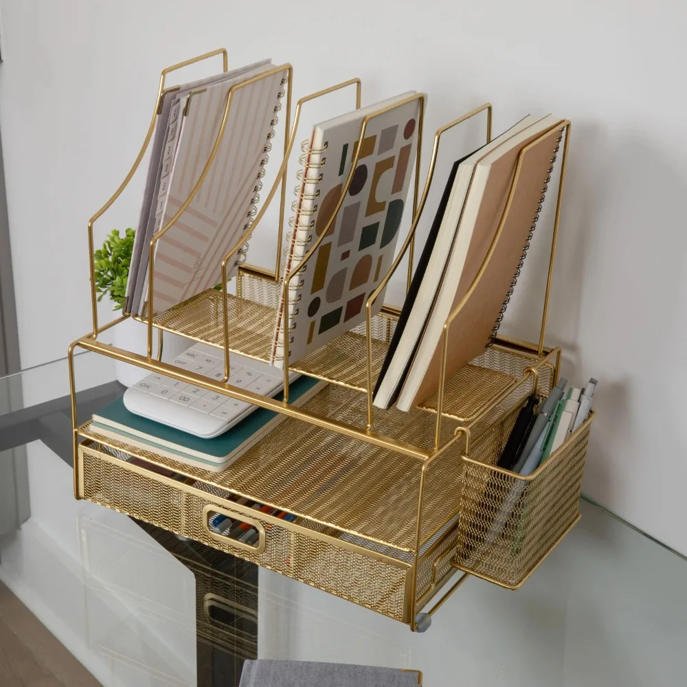 ryder-gold-mesh-metal-large-desktop-organizer-with-paper-file-letter-holder-organizer-and-drawer