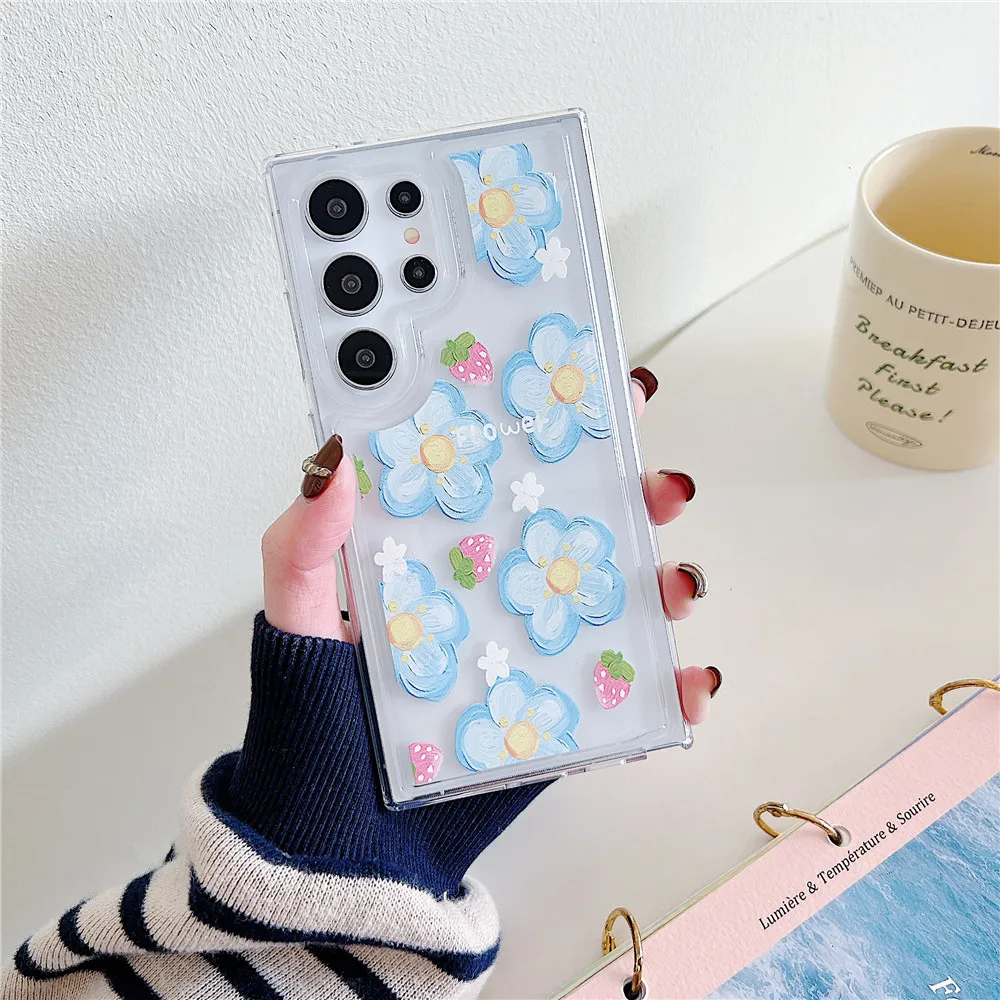 INS Stil Blumen Telefon Fall Für Samsung A54 A34 A24 A14 A73 A53 A33 A23 A13 A04S A72 A52 A32 A15 a35 A55 5G Weichen_voghion.com