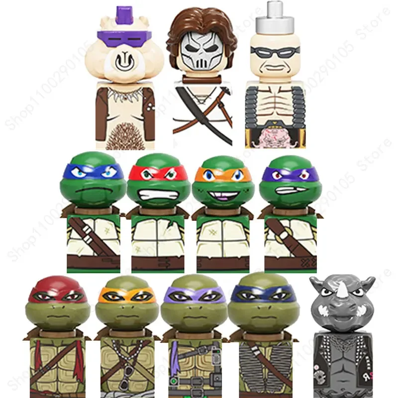 

Мини Экшн-фигурки KF6125 TMNT, Черепашки Ниндзя, кирпичи, кукла Лео Раф Дон, сборные строительные блоки MOC, игрушки для детей своими руками