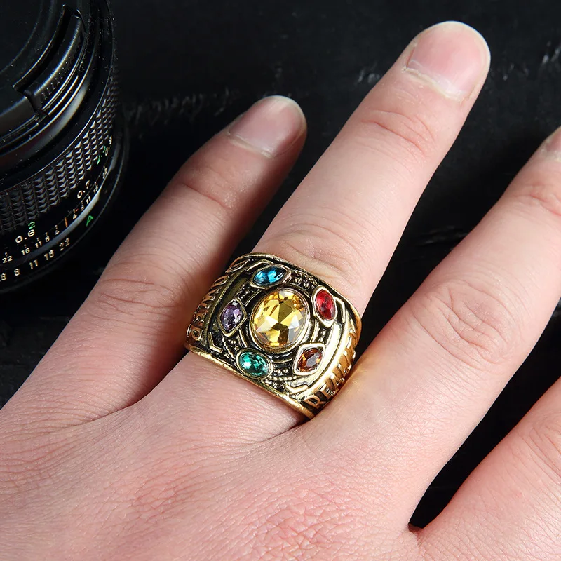 Men's Power Ring Infinity Wars Thanos Cosplay Anime Alloy Ring Jewelery Punk Gothic Hip Hop
