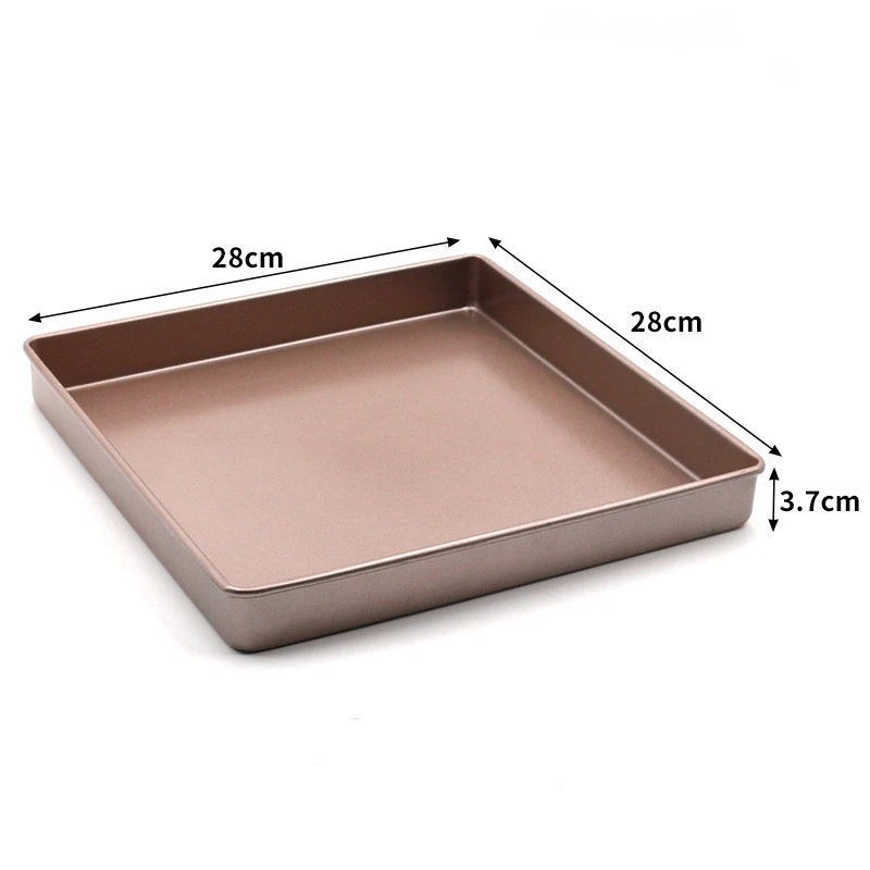 Baking Pan Bread Mold Bread Baking Pan 28cm Square Thicken Carbon Steel Bread Baking Pan Household Non-Stick Biscuits Pie Pizza Bread Tray Cake Mold Bakeware Tools