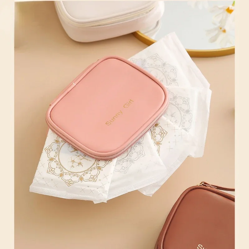 미니 립스틱 보관 가방, 다기능 방수 PU 위생 냅킨, 여행 위생 냅킨, 휴대용 가방 정리함