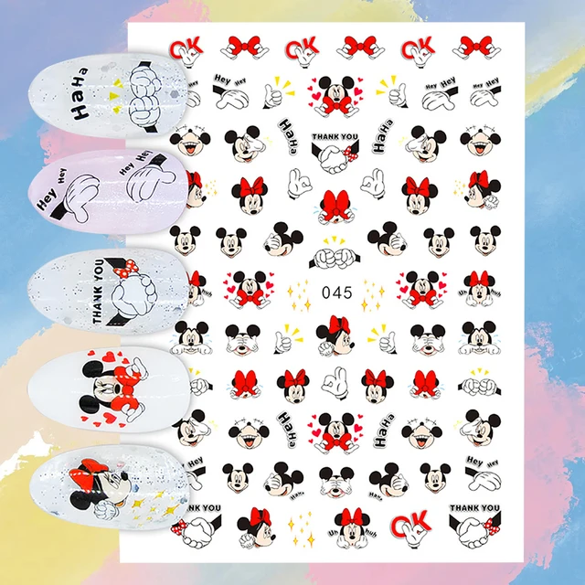 Disney 3D Nail Art Stickers Cartoon Lilo and Stitch Nail Art Decoration  Mickey and Minnie Stickers For Nails DIY Anime Decals