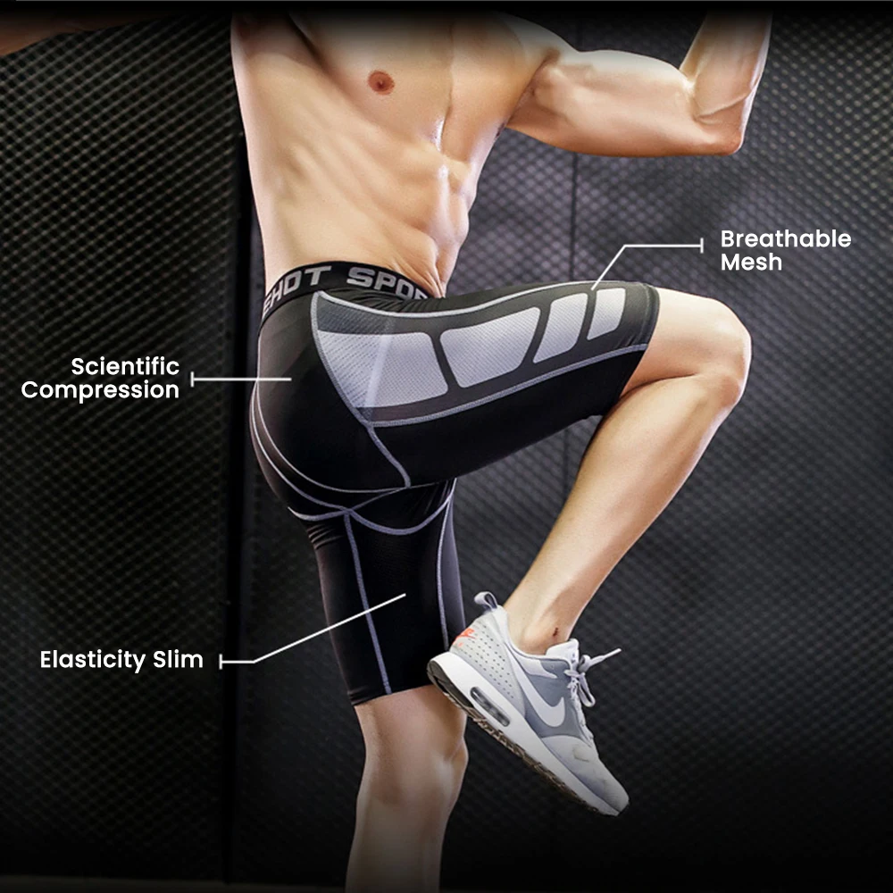 Hot Compression Shorts Men Gym Shorts Compression Underwear Crossfit Shorts Running Short Sport  Training Quick-Drying Bottoms 3