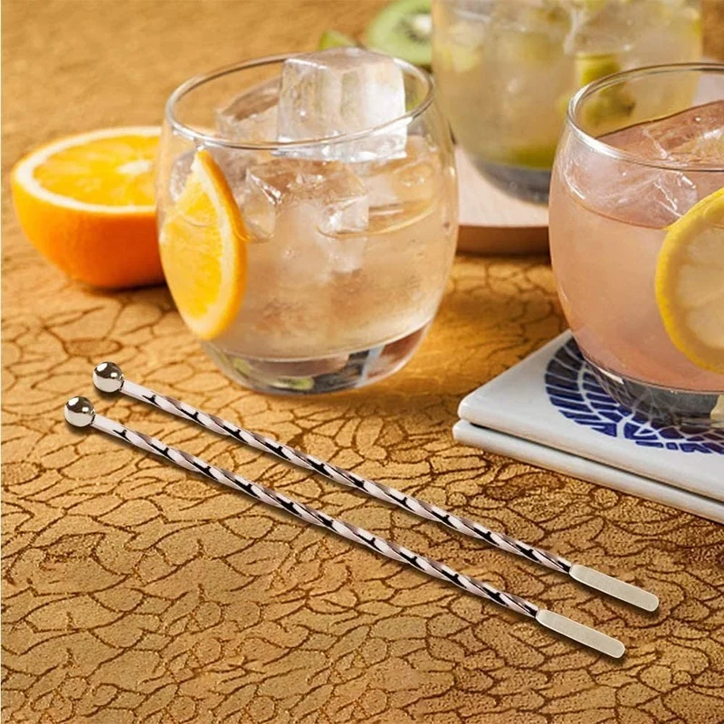 7.5 Inch Reusable Stainless Steel Silver Coffee Cocktail Stirrer