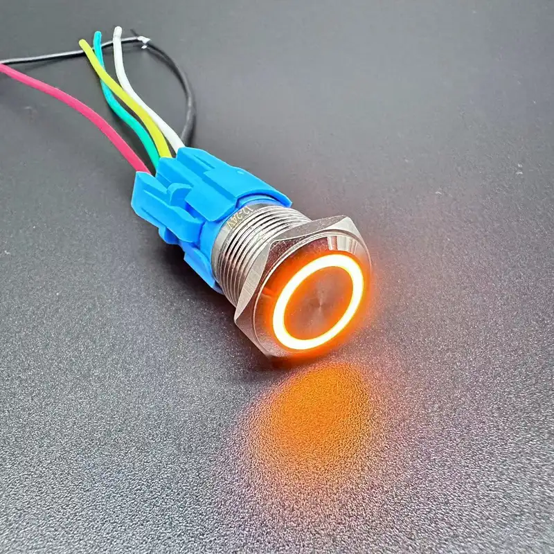 12/16/19/22MM Waterproof Metal Push Button Switch LED Light Momentary Latching Car Engine Power Switch  5V 12V 24V 220V Red Blue - Image 13