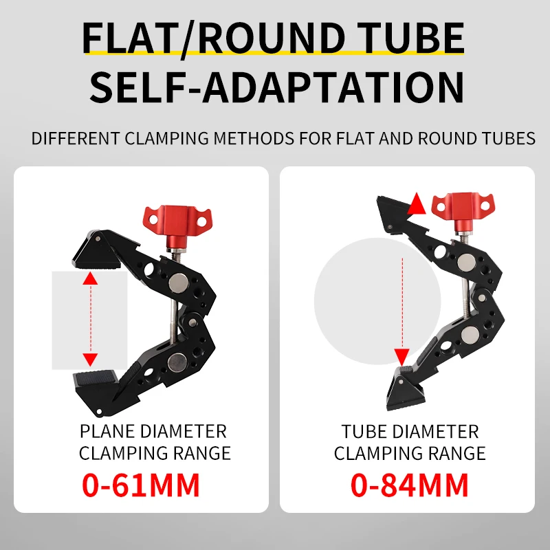 Magic Arm Clamp with 1/4in 3/8in Hole Double Ball Adapter Shoe Mount Super Clip Holder for DSLR Camera Monitor LED Light Mic Camera Magic Arm