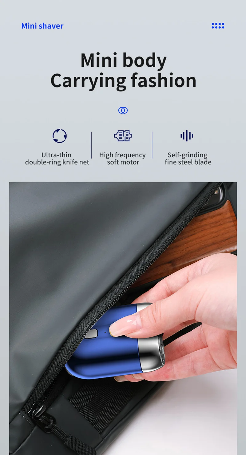 Double-headed Mini Magnetic Shaver Type-C Charging Silent Washable Electric Shaver Portable Men Women Electric Razor New