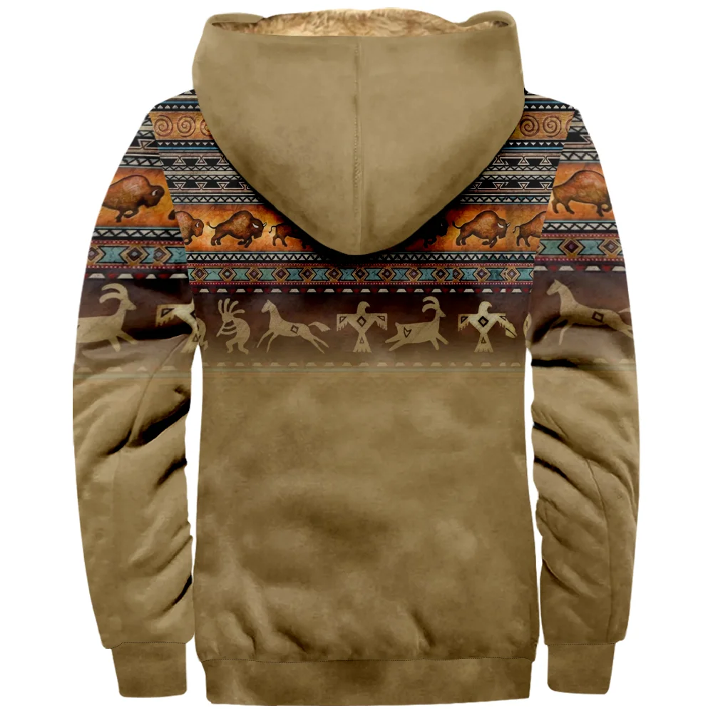 Graphic Tribal Daily Classic Casual Hoodie Men's Women's 3D Print Zip Sweatshirt Stand Collar Coat Winter Clothes sweatshirt jacket