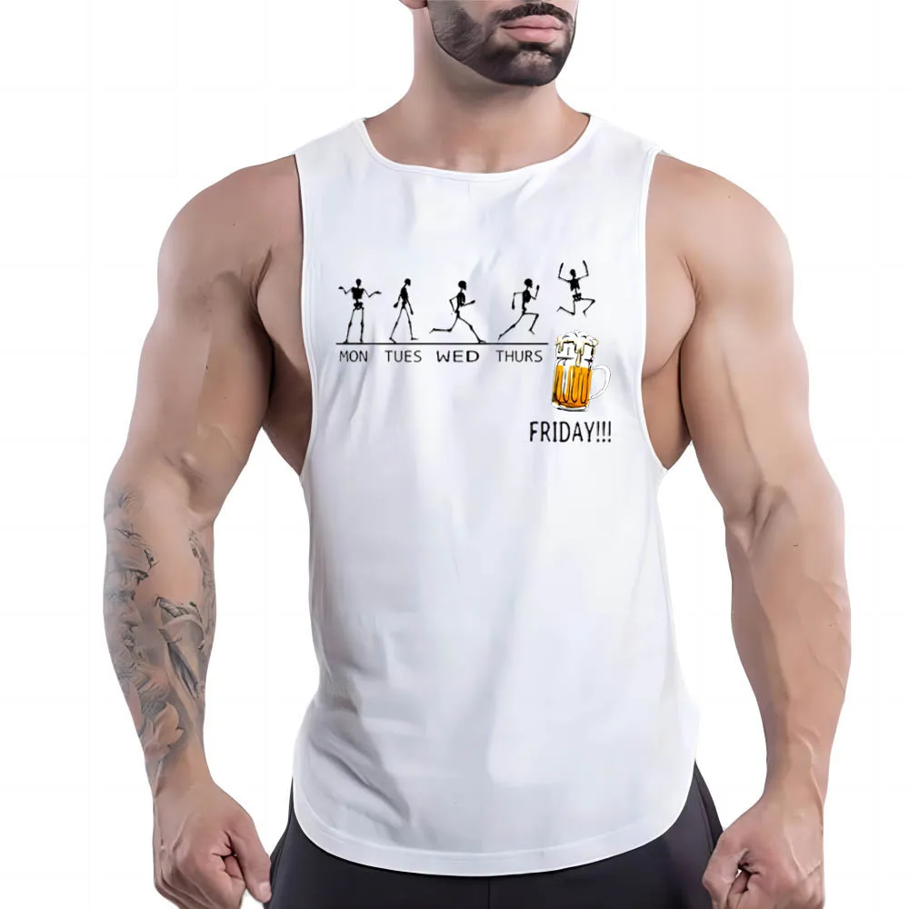 

Summer Fashion Outdoor Sports Style 2d Beer Print Men'S Crew Neck Comfortable Breathable Lightweight Top