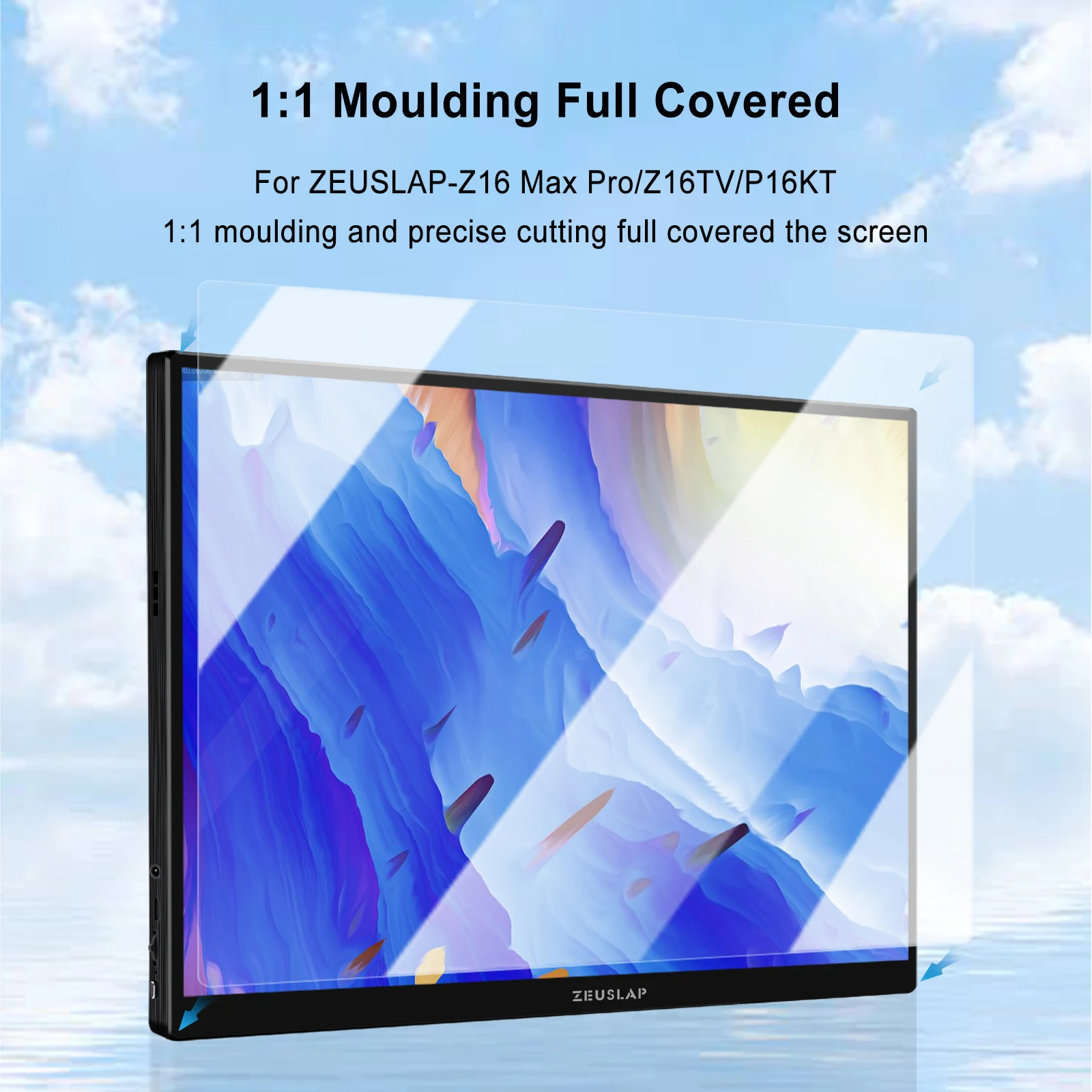 ZEUSLAP 16inch Matte Tempered Glass Screen Film for P16KT/Z16 Max Pro/Z16TV/Z16 Lite Pro Monitor Film Protector