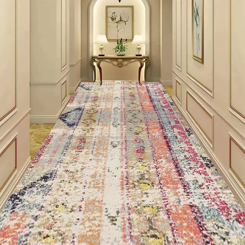 

Classical European Lobby Long Hallway Stairs Luxury Carpet Hall Entrance Home Decor Corridor Aisle Runner Customable Wedding Rug
