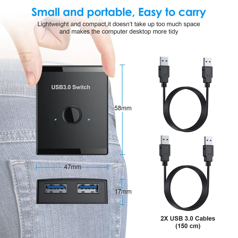 Bidirectional USB 3.0 Switch Hub for Seamless Device Sharing