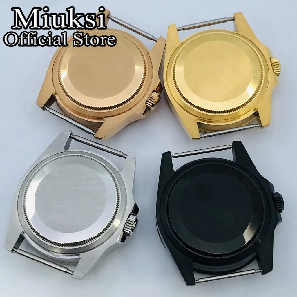 Sleek Tri-Tone Watch Case with Sapphire Glass - Silver, Black & Rose Gold Finish