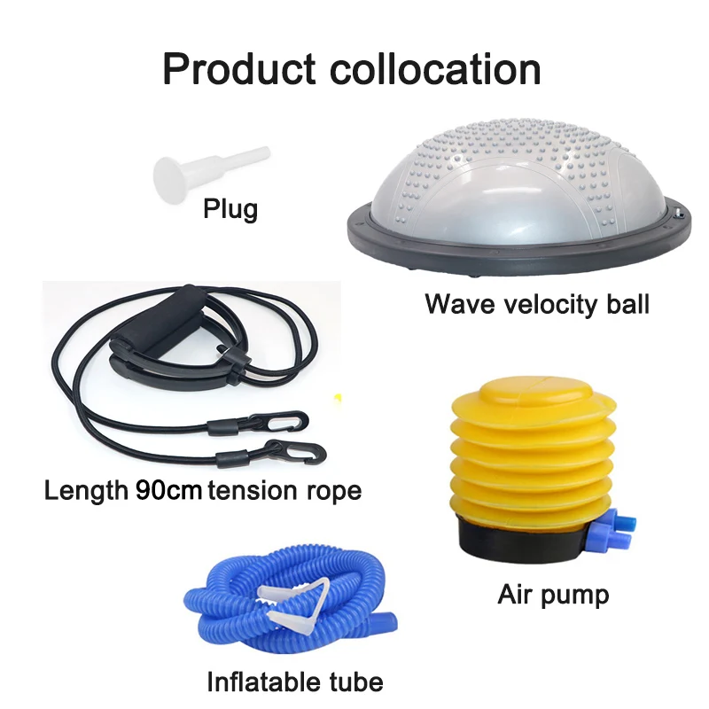 58cm Explosion-proof Wave speed Velocity Ball Balance Yoga Hemisphere Home Point Exercise Sport Pilates Gym Fitness Equipment