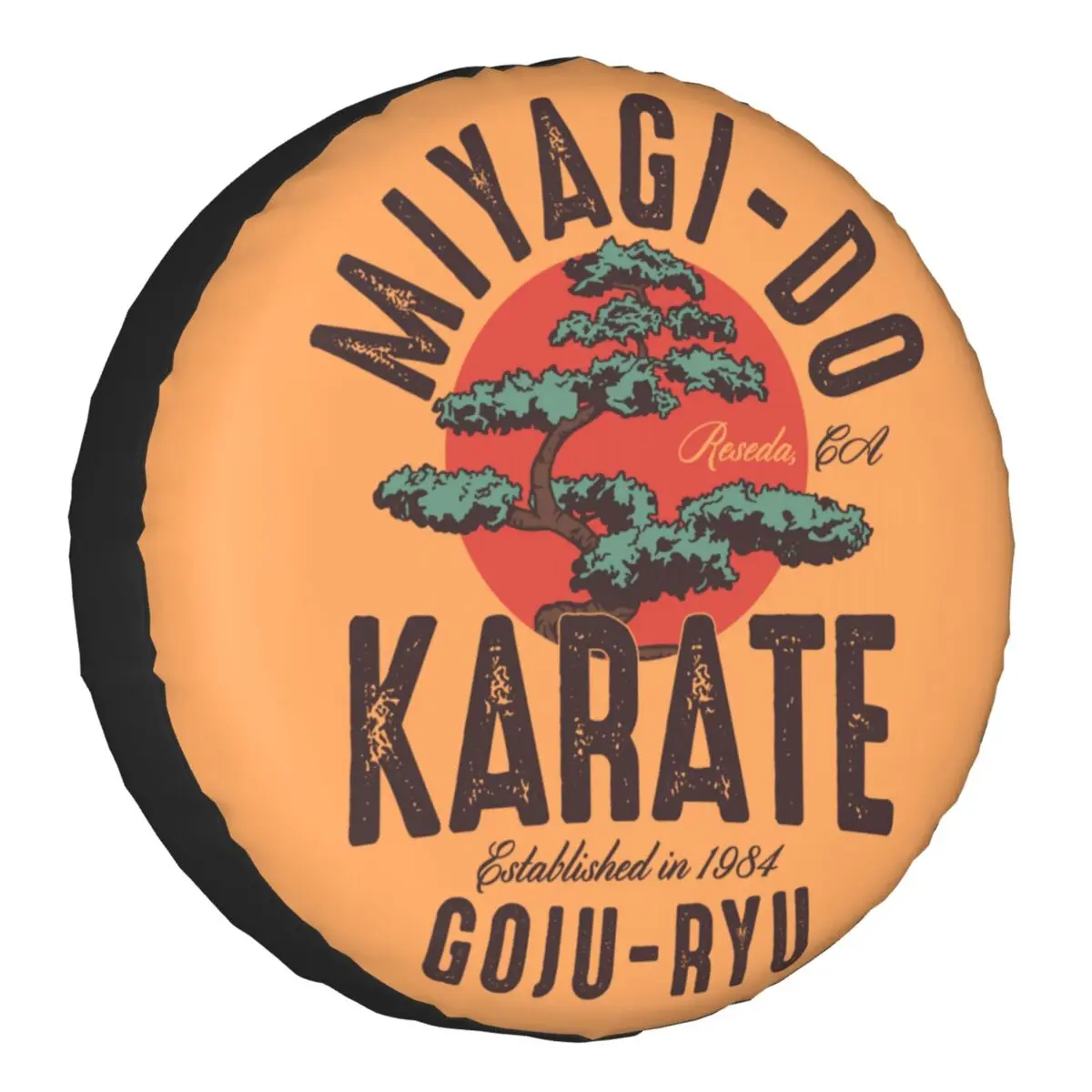 

Vintage Miyagi Do Inspired Karate Kid Spare Tire Cover for Honda CRV Japanese Kung Fu Cobra Kai 4WD Trailer Car Wheel Protector