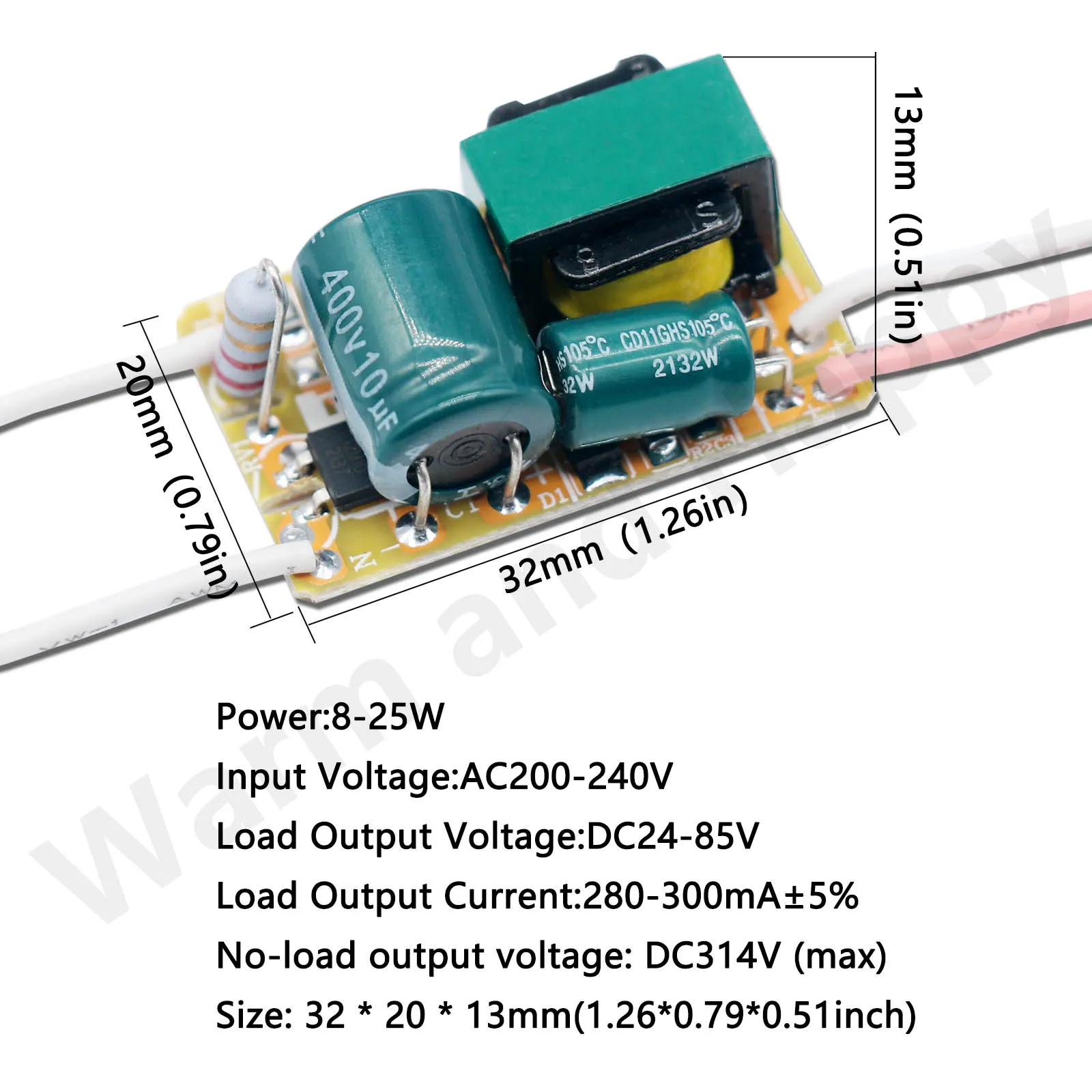 Фото Светодиодный Driver 8W 18W 25W 36W 50W 300mA 250mA светодиодный неизолированный трансформатор постоянного тока AC to DC преобразователь блока питания №2