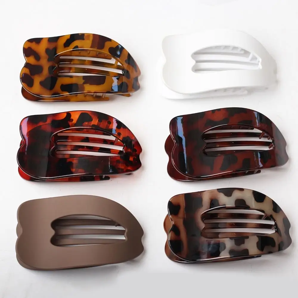 Korean Style Oval Hair Clips Leopard Acrylic Hair Claws Matte Barrettes Hair Accessories