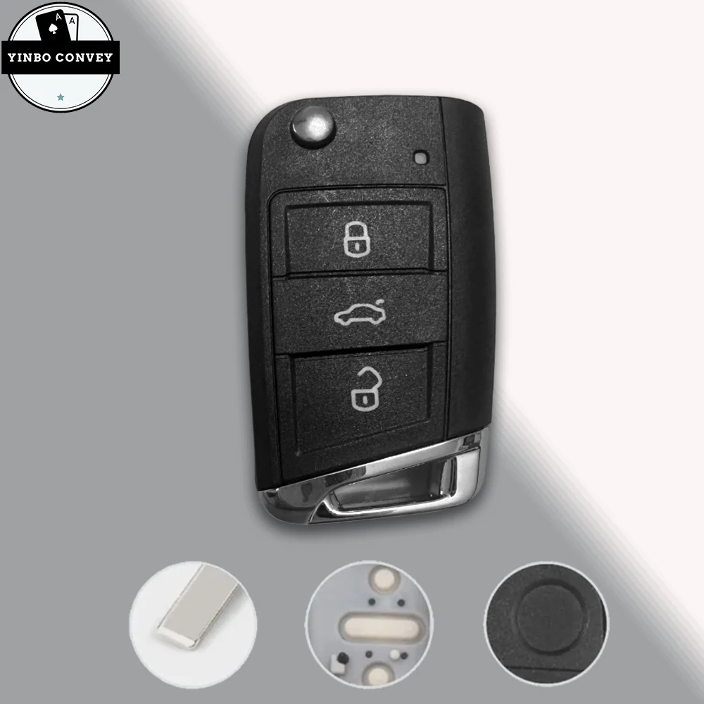 

YINBO-Modified Folding 3Button Remote Car Key Shell 5pcs For Volkswagen VW Golf 7 4 5 Mk4 6 Skoda Octavia Seat Leon Ibiza Altea