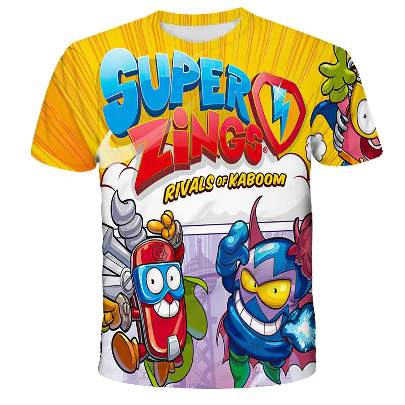 Superzings Funny Cartoon Fashion T Shirt Kids Kawaii Super Zings T-shirt Kids Cute Anime Tshirt Children Top Tees Boys Girls 6
