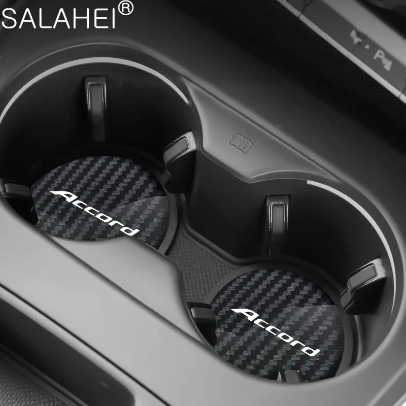 2pcs Car Interior Water Coaster Cup Pad Non-Slip Mat Honda Accord 7th 8th 9th 10th 2003 2007 2010 2014 Accessories Cup Holder Coasters Car Coaster Pads