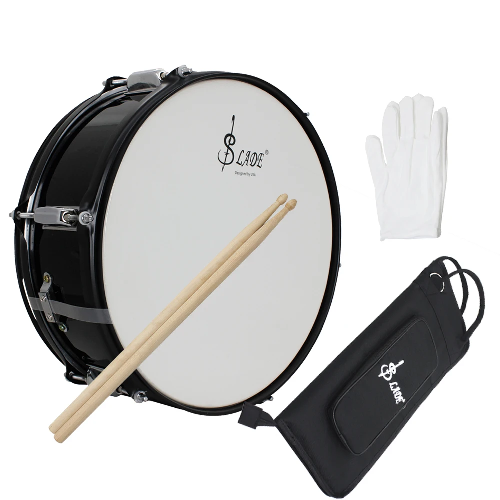 

SLADE Snare Drum 14 Inch Stainless Steel Marching Drum Percussion Musical Instrument with Drum Sticks Drumstick Bag Accessories