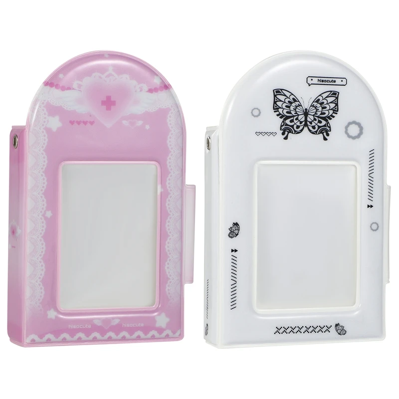 3 Inch Butterfly Print Photo Album With Buckle Square Hollow Photocard Holder Idol Star Chasing Instax Storage Case Collect Book