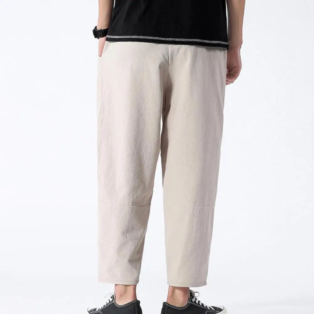 

Basic Fit Casual Pants Versatile Men's Elastic Waist Drawstring Pants with Big Pockets Comfortable Stylish Functional for Casual