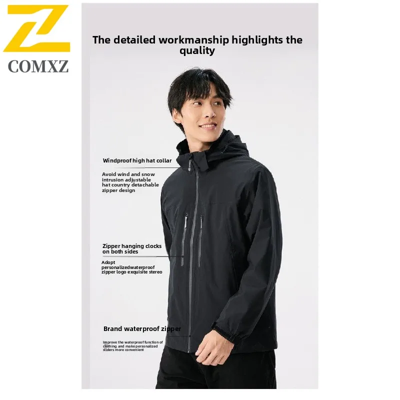 Unisex Winter 3-in-1 Thermal Jacket Windproof Waterproof Parka with Detachable Fleece Liner Multi-Pockets for Hiking Daily Wear