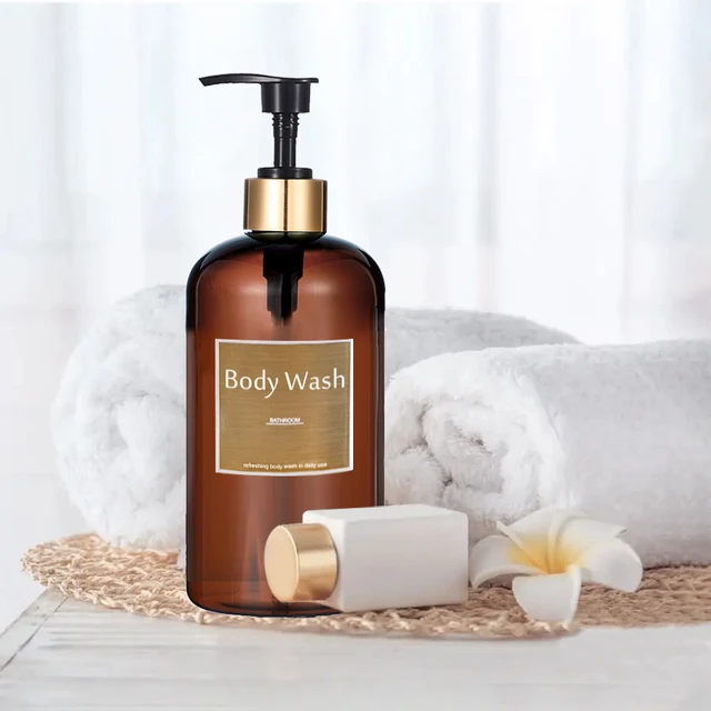 3 Flaconi Con Pompa Per Shampoo 500ml - Dispenser Riutilizzabili Per Doccia, Bianco - Foto 9