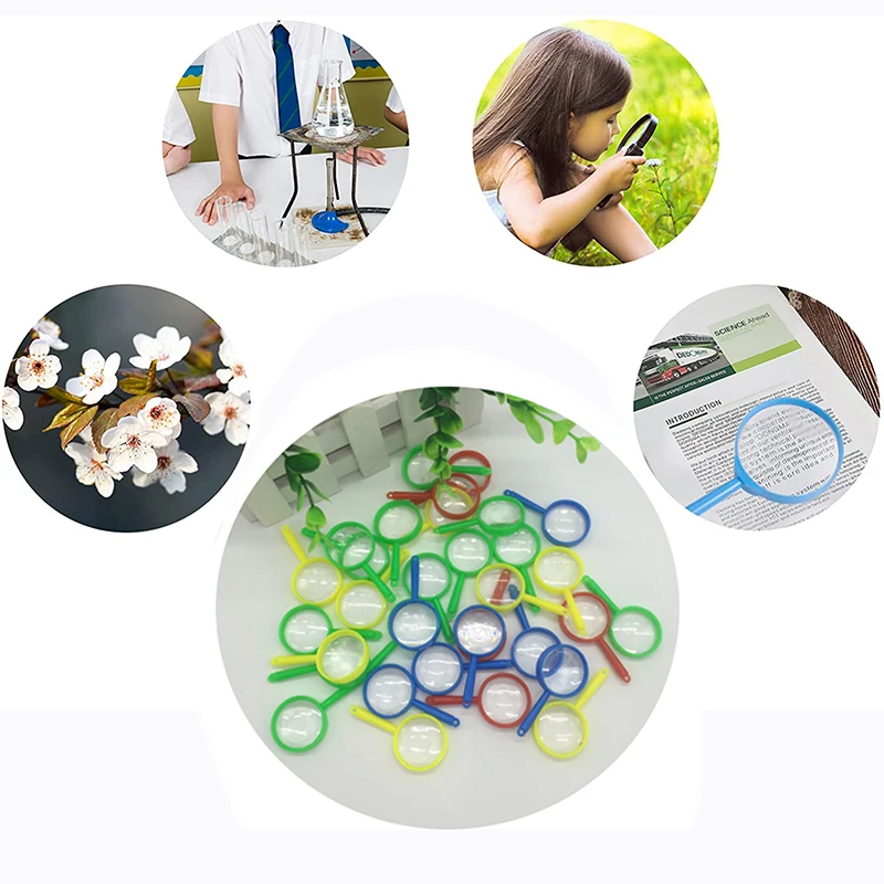 Mini 2 Inch Handheld Magnifier Portable Magnifier Reading Plastic Pocket Kids Magnifying Outdoor Toys 6