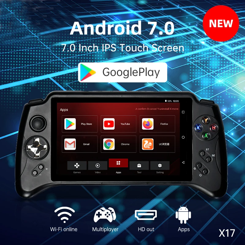 

POWKIDDY New X17 Android 7-inch Portable Game Players 2G RAM 32G ROM Touch Screen MTK 8163 Quad Core Pocket PC Controller