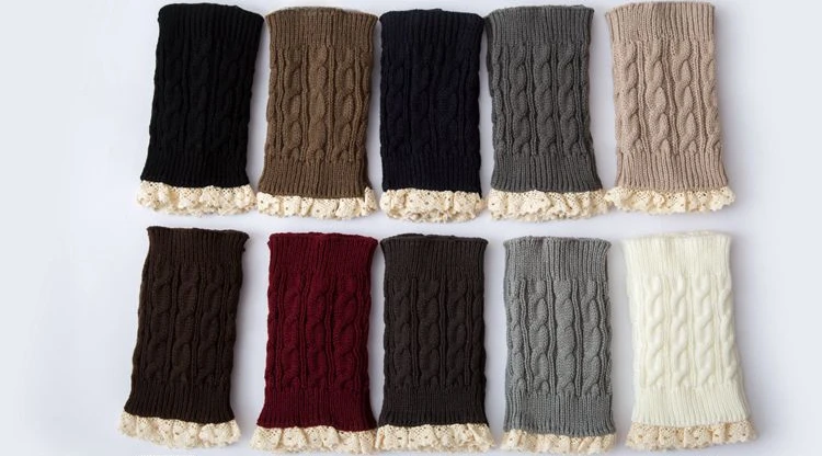 Women's Knitted Lace Leg Warmer Winter Short Leg Warmers Boot Cuffs Fashion Thermal Ladies Legging Foot Legwarmers