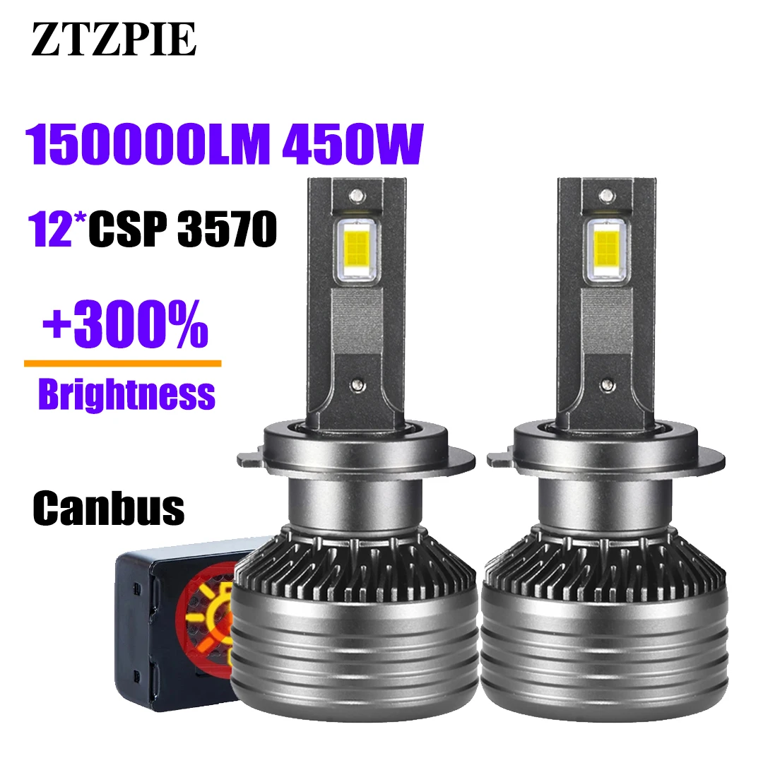 

ZTZPIE CSP 3570 Car LED Headlight H7 Canbus H4 H1 H8 H11 HB3 HB4 9005 9006 9012 6000K 450W 150000LM Auto Lamp Turbo Fog Lights