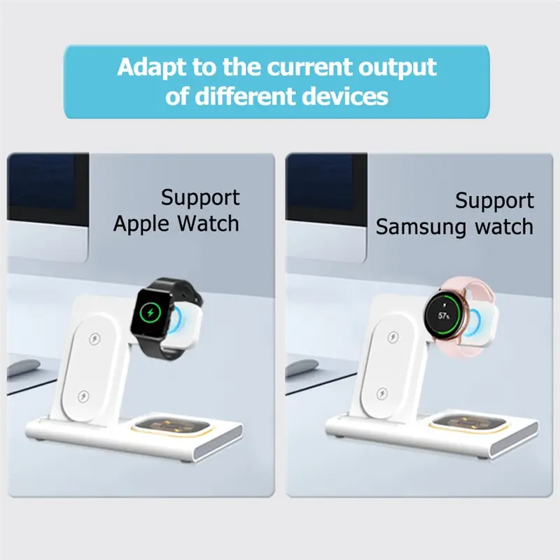Wireless Charger 3 in 1 Stand Pad For iPhone 15 14 13 12 Samsung S23 S22 Galaxy Watch 5 4 Active Buds