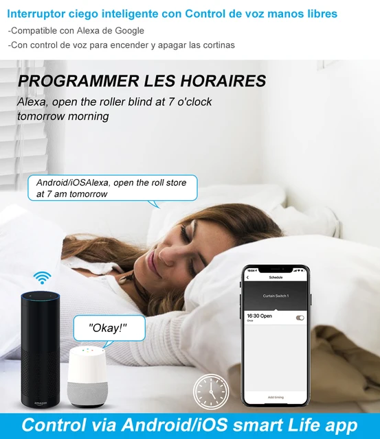 EWeLink-Interruptor de persiana inteligente, enrollador automático para  persianas, funciona con WiFi, tiene motor eléctrico y se controla por voz a  través de Alexa - AliExpress