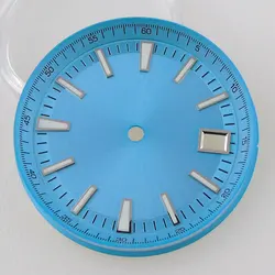 Enhanced Stainless Steel Watch Case with Sapphire Glass Back and Push - Pull Crown, 41MM (Sky blue dial)