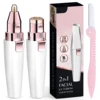 Eyebrow Trimmer 2 in1 USB Rechargeable Facial Hair Remover For Women & with Built in LED Light-Remove  For Facial Hair 3